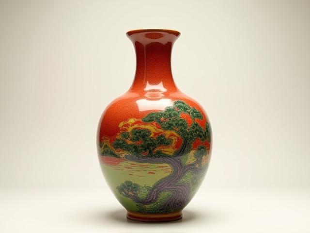 華やかな色彩の九谷焼の壺